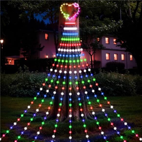 Outdoor Valentines Day Decoration Lights, 11Ft 310 LED Waterfall Lights - Picture 6 of 8